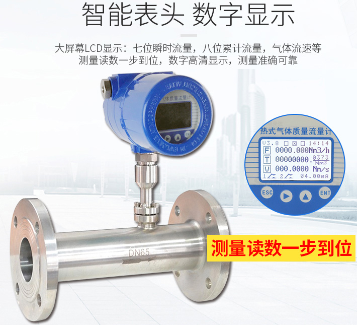甲烷熱式氣體質(zhì)量流量計(jì)液晶表頭顯示圖